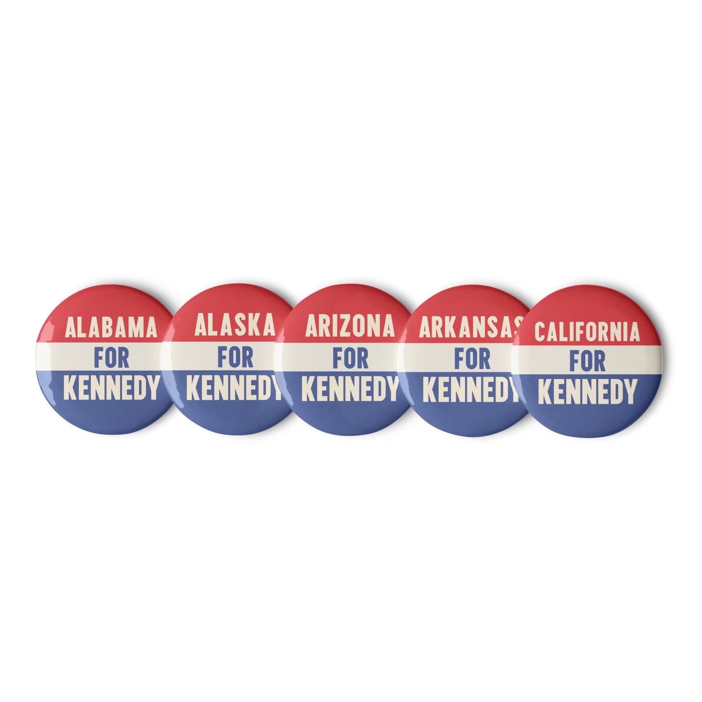 50 State Collection Buttons Set 1 (5 Buttons) - Team Kennedy Official Merchandise