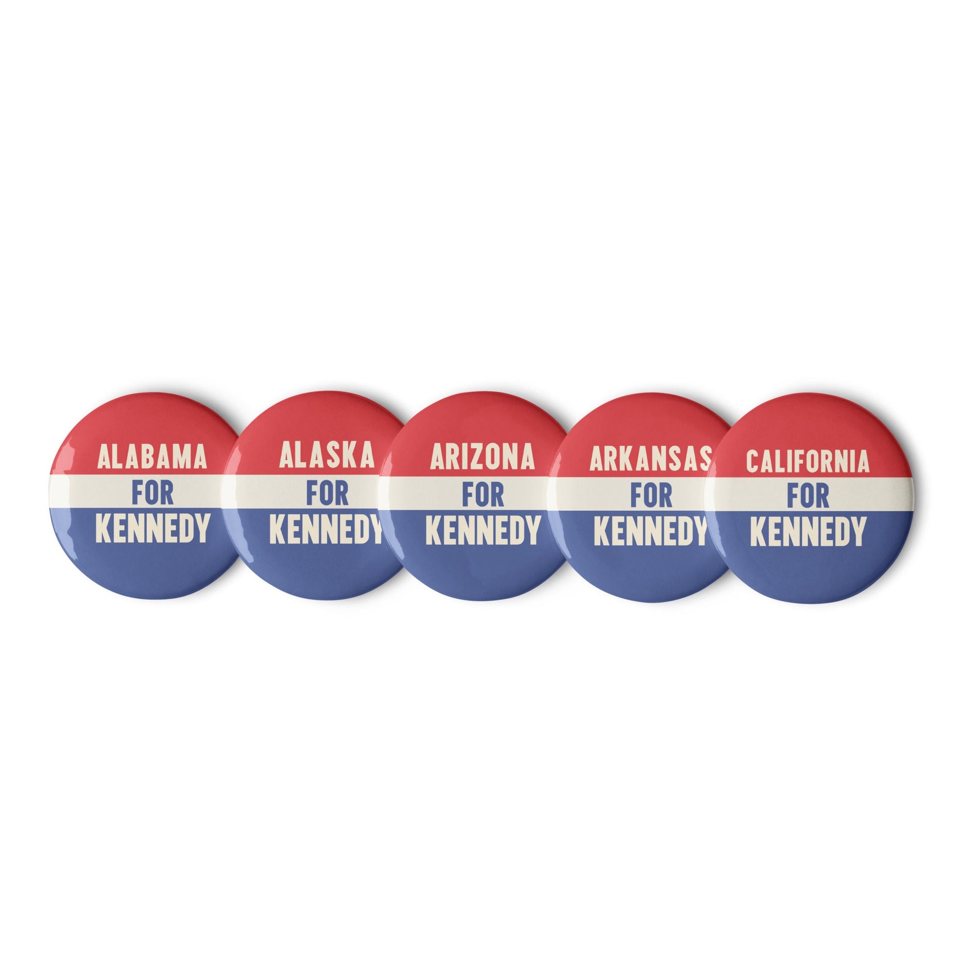 50 State Collection Buttons Set 1 (5 Buttons) - Team Kennedy Official Merchandise