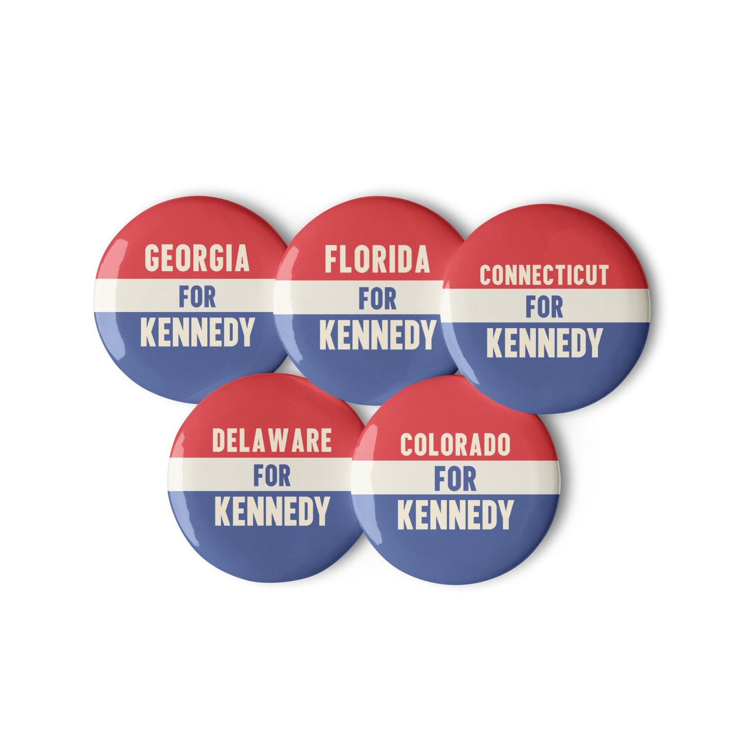 50 State Collection Buttons Set 2 (5 Buttons) - Team Kennedy Official Merchandise