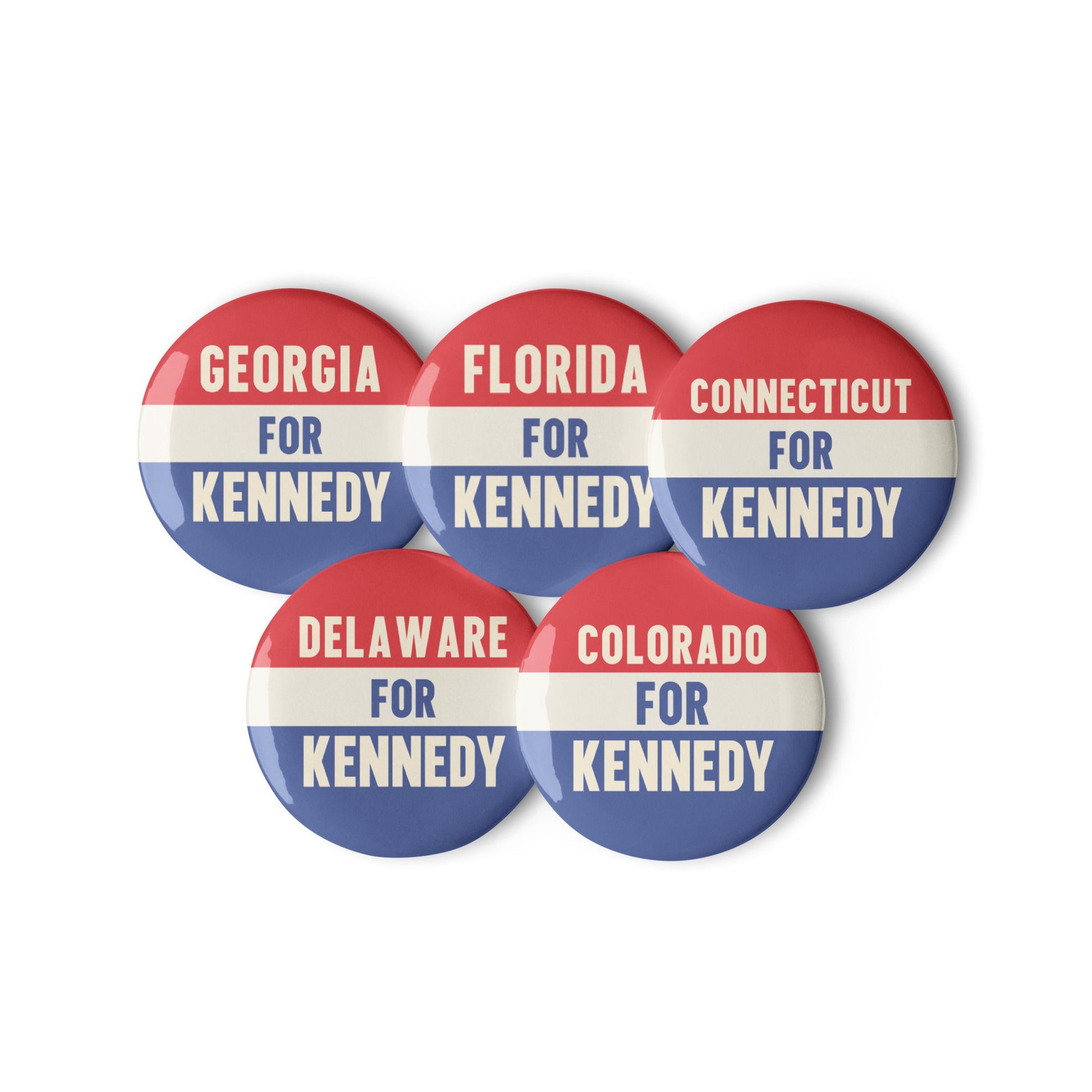 50 State Collection Buttons Set 2 (5 Buttons) - Team Kennedy Official Merchandise