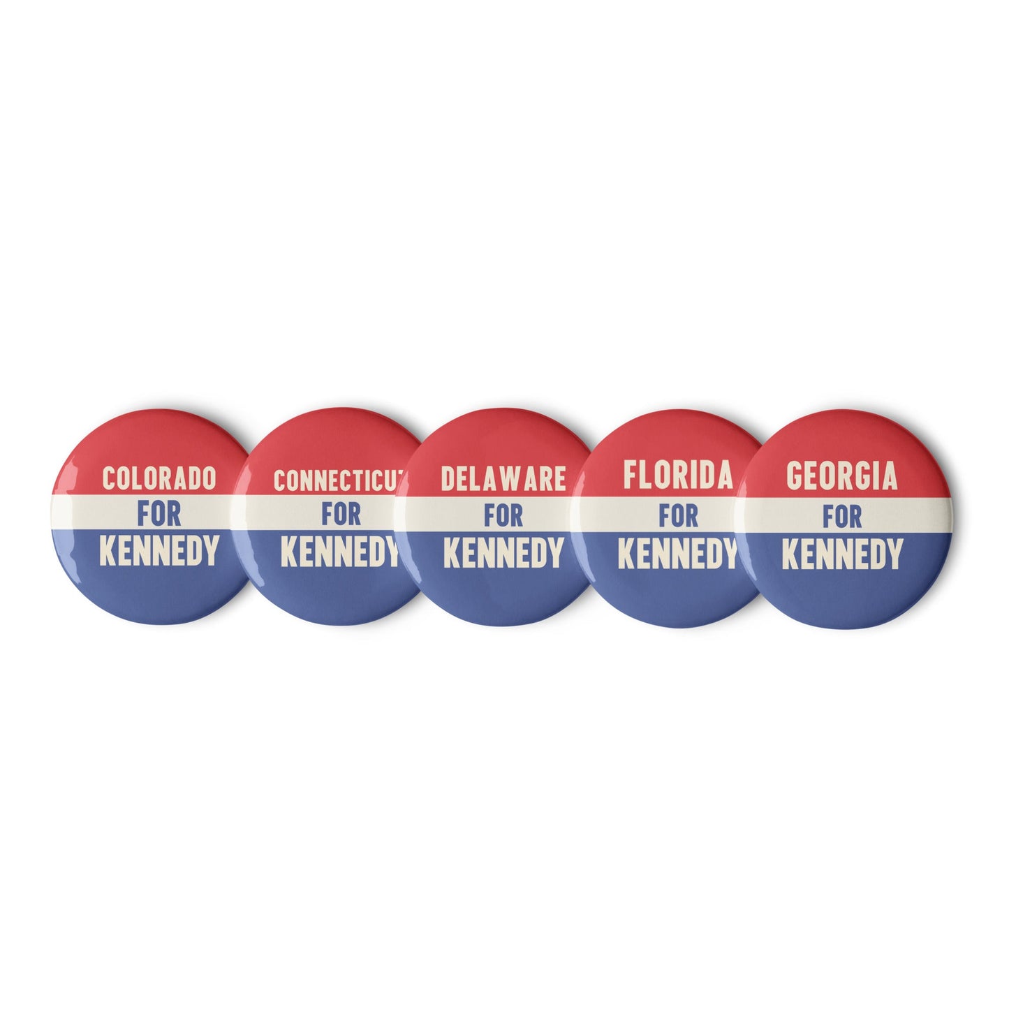 50 State Collection Buttons Set 2 (5 Buttons) - Team Kennedy Official Merchandise