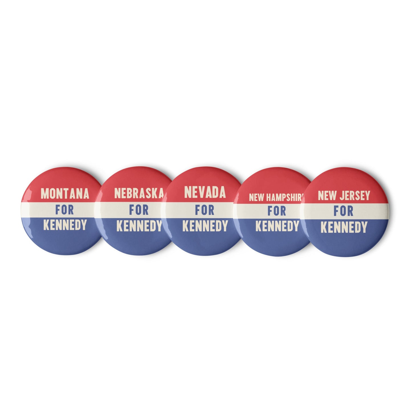 50 State Collection Buttons Set 6 (5 Buttons) - Team Kennedy Official Merchandise