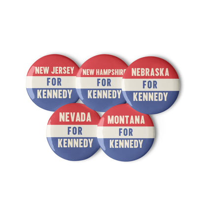 50 State Collection Buttons Set 6 (5 Buttons) - Team Kennedy Official Merchandise