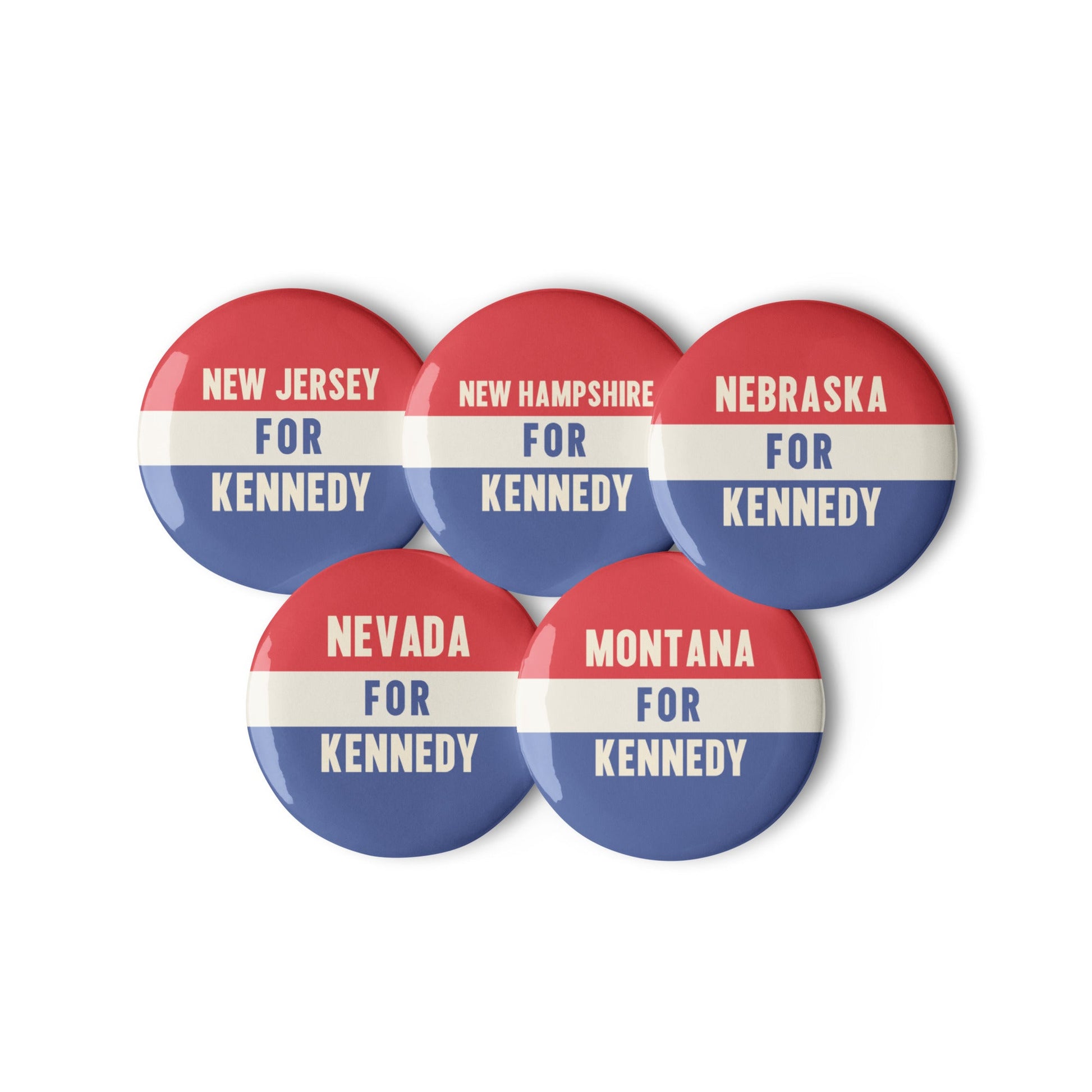 50 State Collection Buttons Set 6 (5 Buttons) - Team Kennedy Official Merchandise