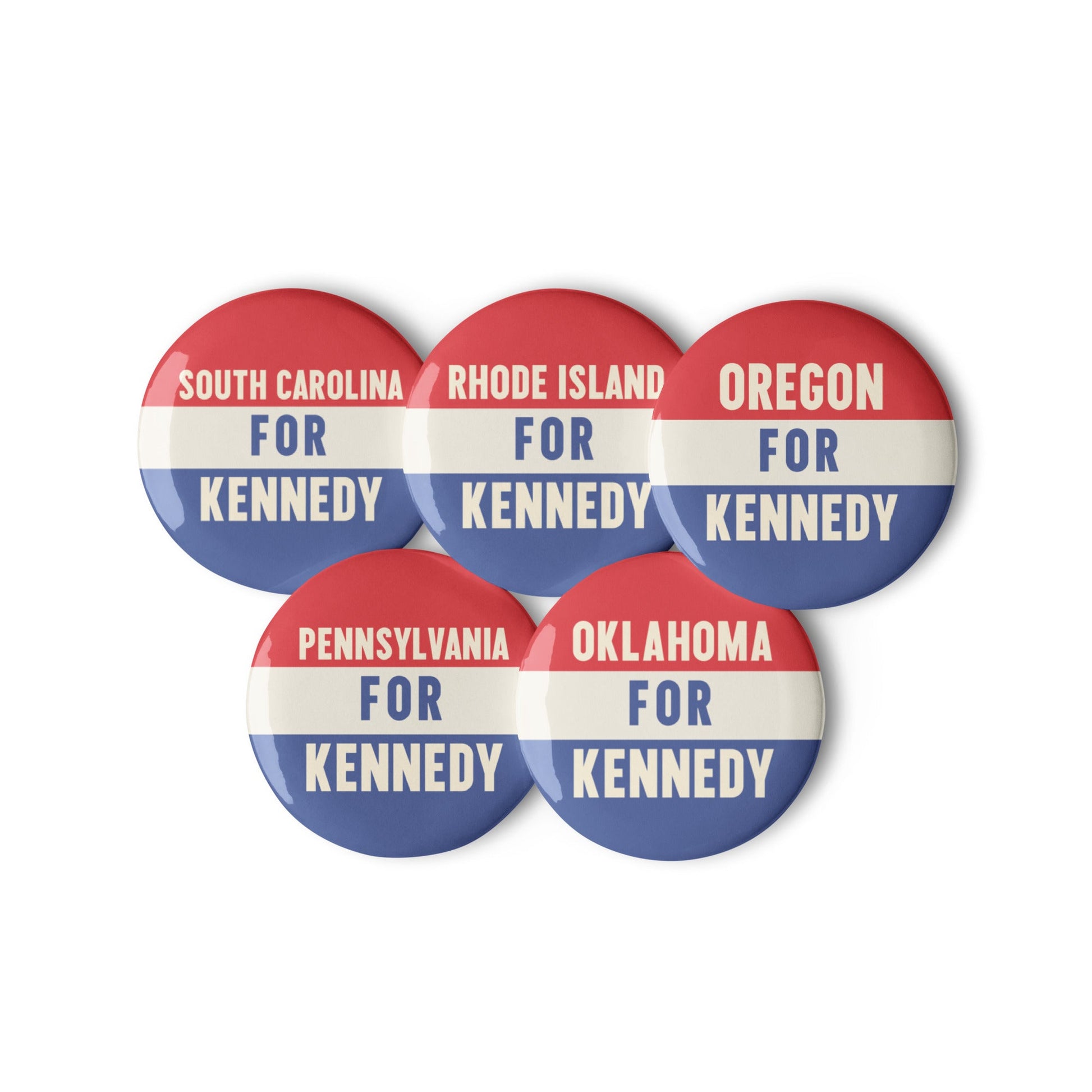 50 State Collection Set 8 (5 Buttons) - Team Kennedy Official Merchandise