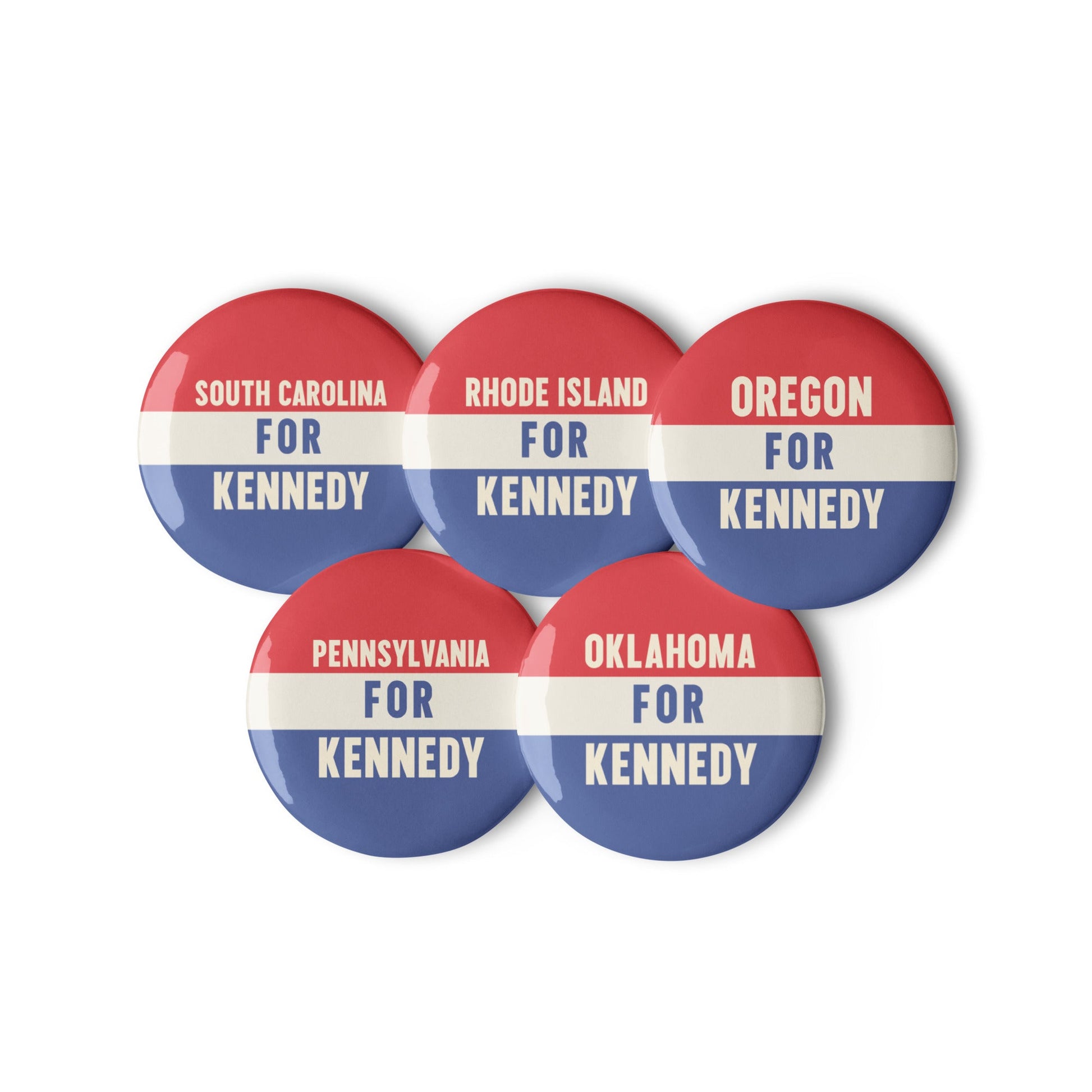 50 State Collection Set 8 (5 Buttons) - Team Kennedy Official Merchandise