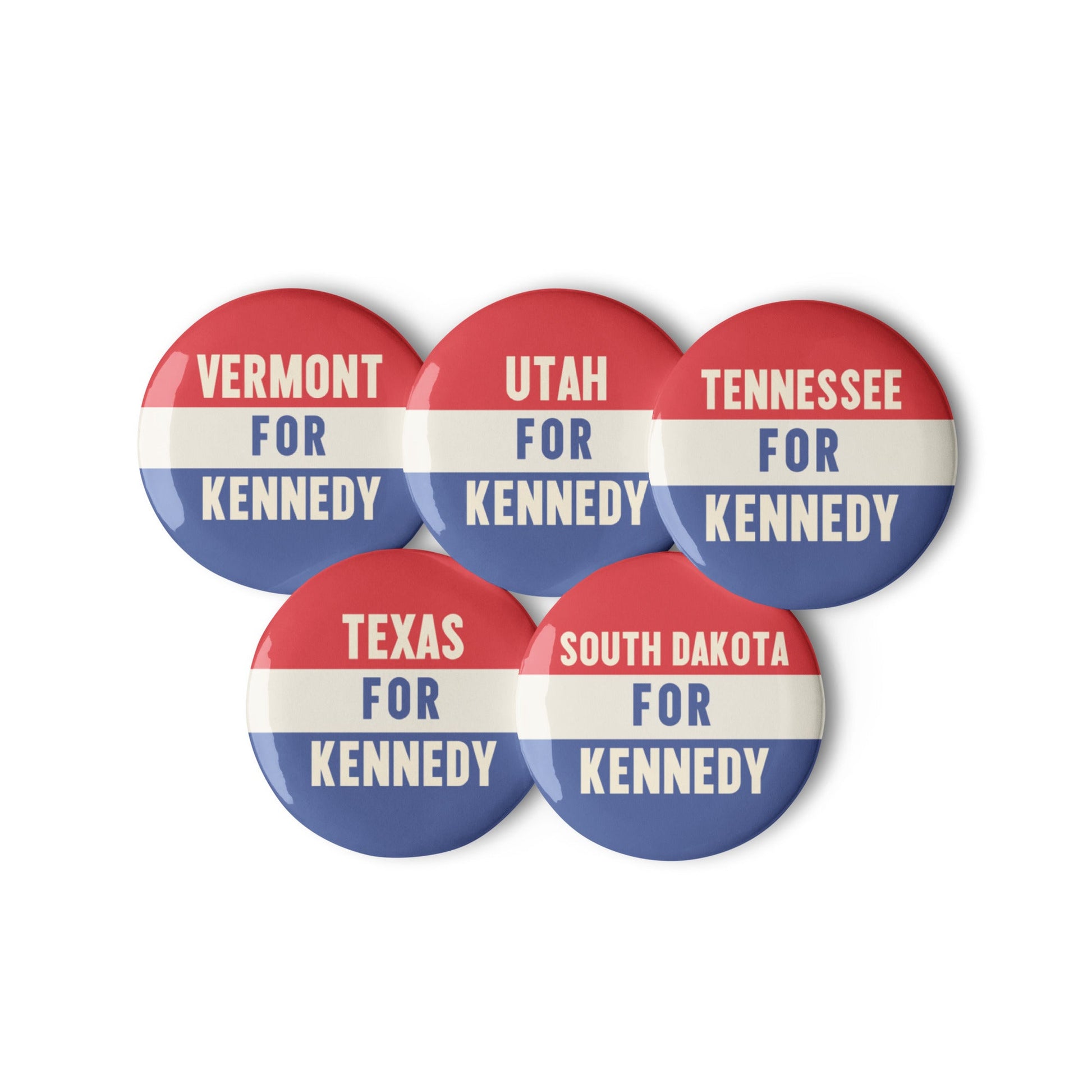 50 State Collection Set 9 (5 Buttons) - Team Kennedy Official Merchandise