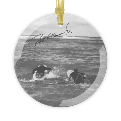 Kennedy Surfing Signature Glass Ornament