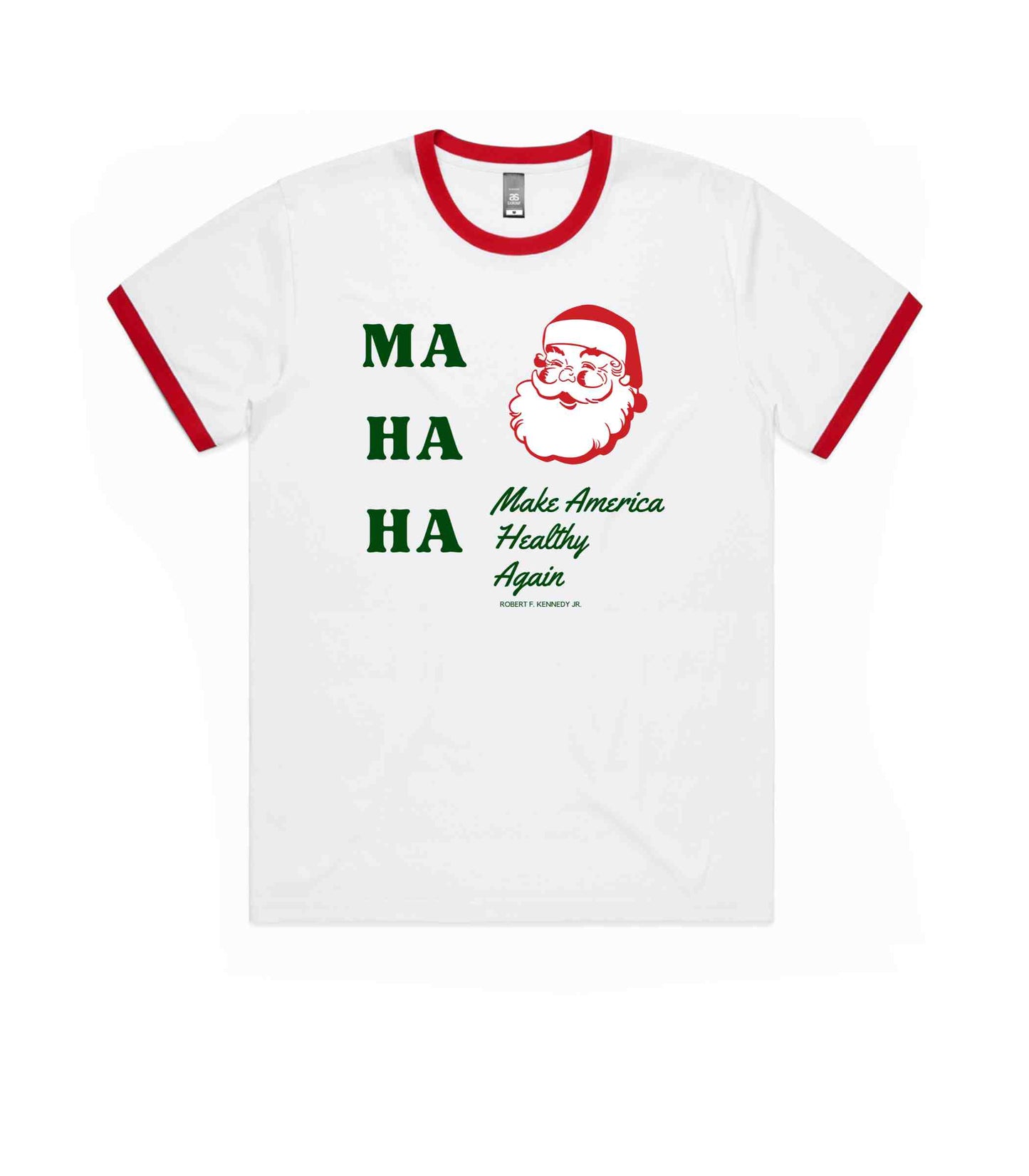 Make America Healthy Again Santa Men's Staple Ringer Tee