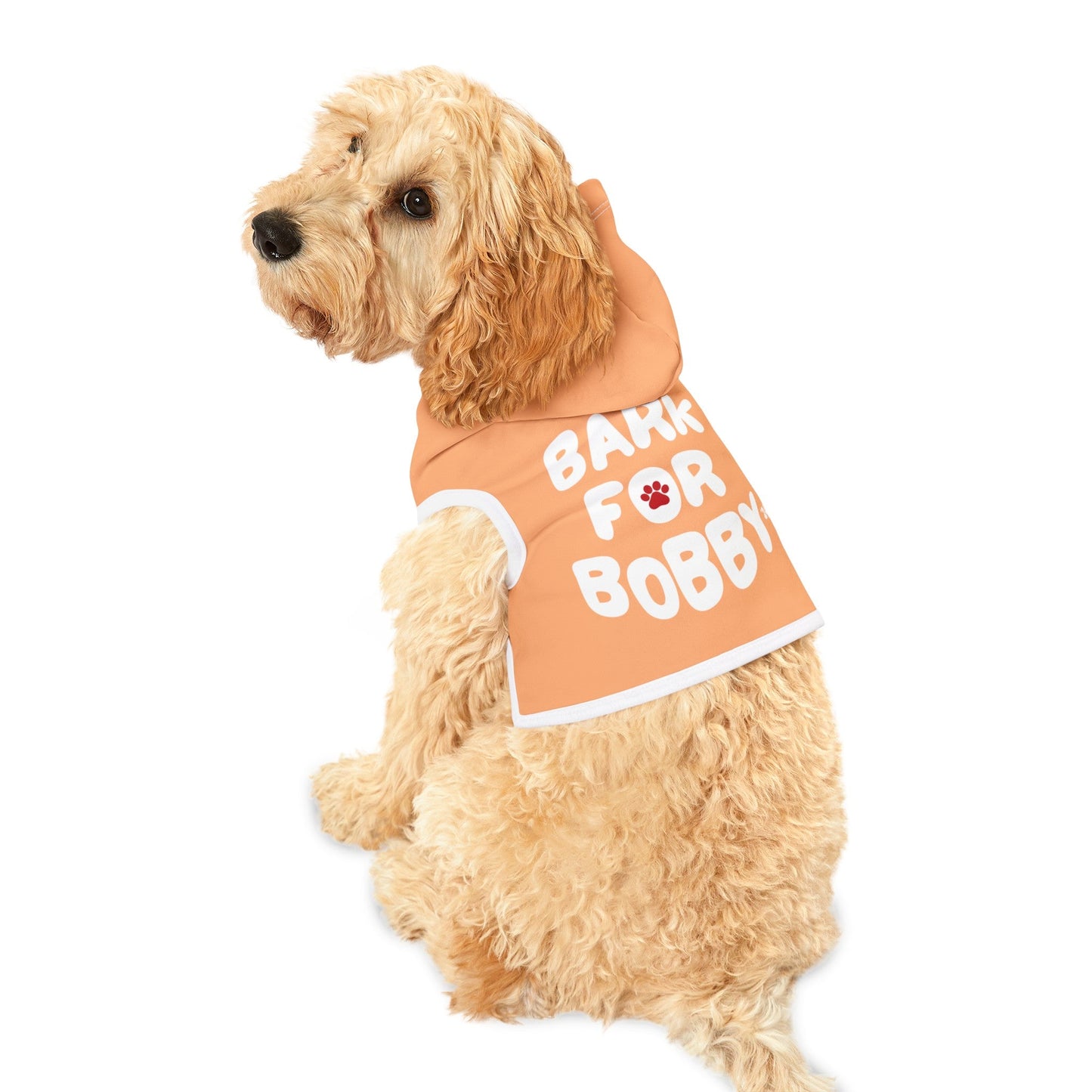 Bark for Bobby Pet Hoodie in Orange - TEAM KENNEDY. All rights reserved