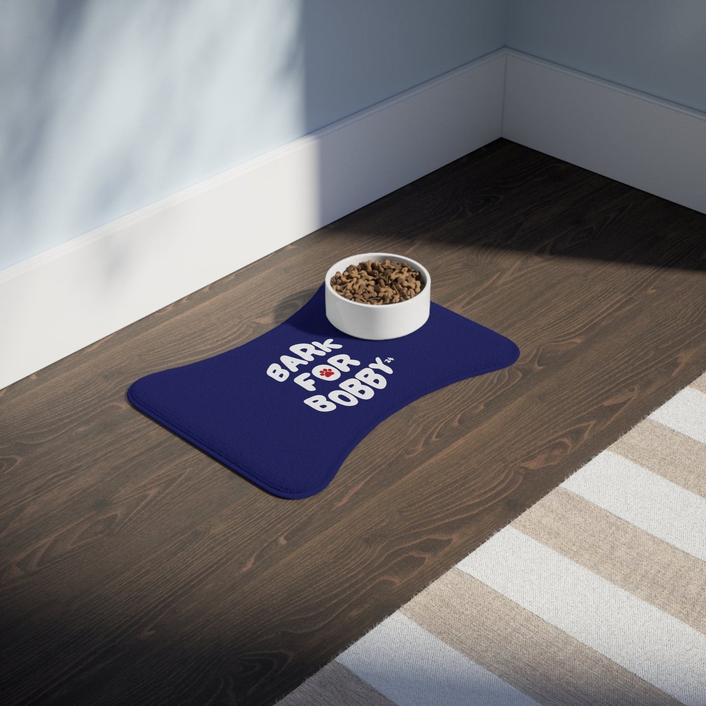 Bark for Bobby Pet Navy Feeding Mat - TEAM KENNEDY. All rights reserved