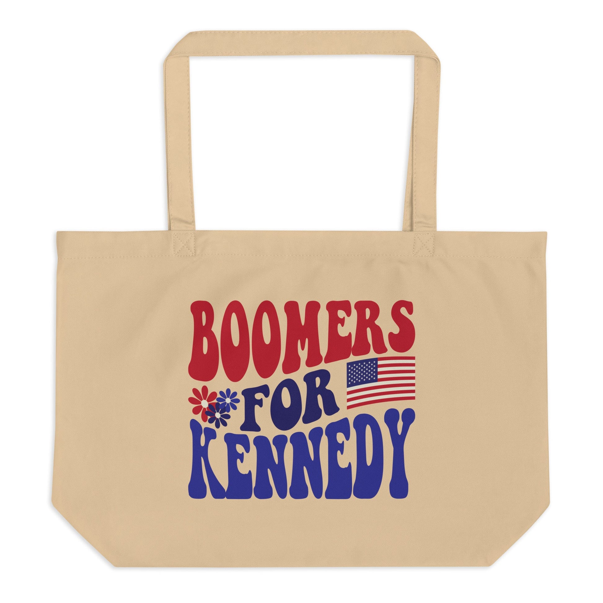 Boomers for Kennedy Large Organic Tote Bag - TEAM KENNEDY. All rights reserved