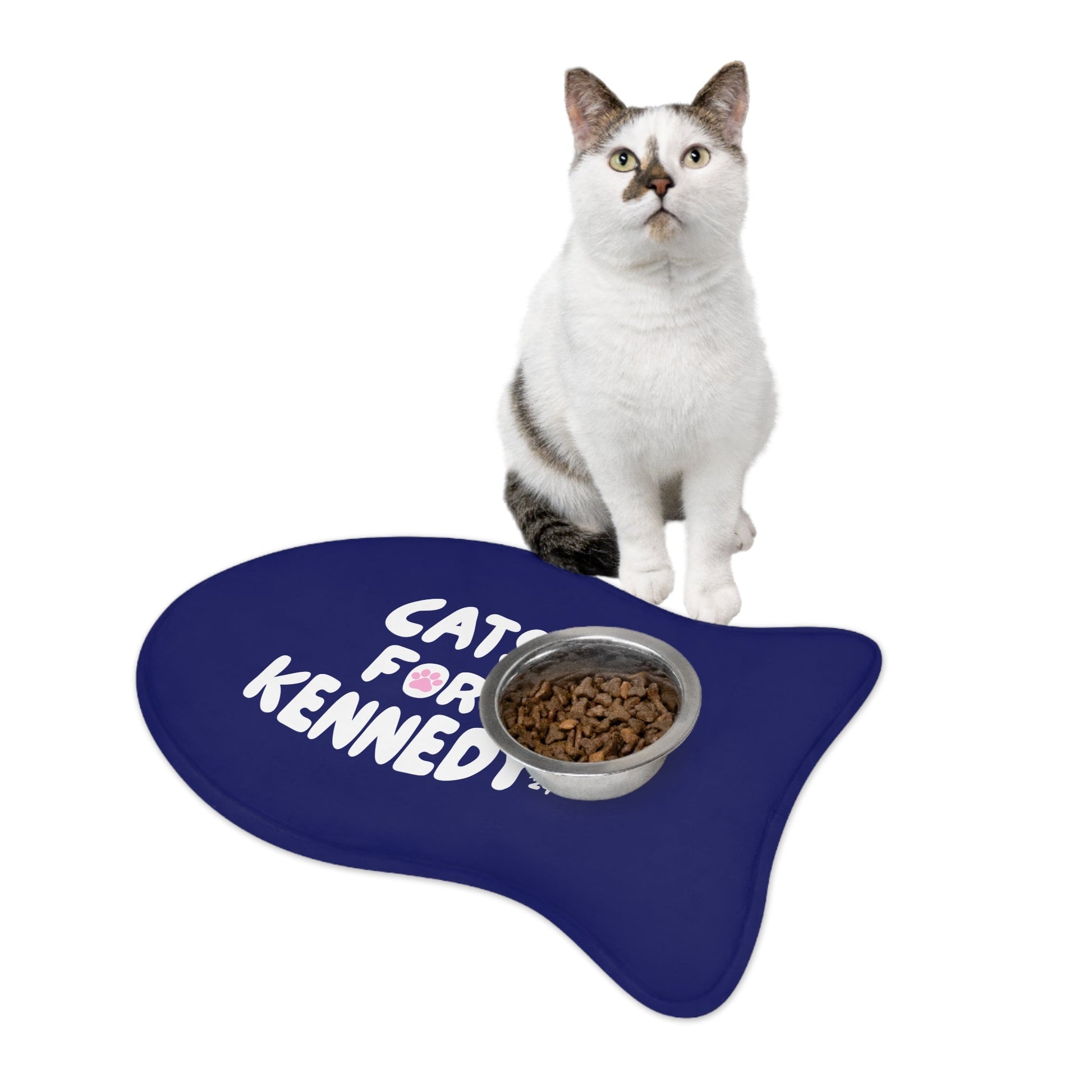 Cats for Kennedy Pet Feeding Mat | Navy - Team Kennedy Official Merchandise