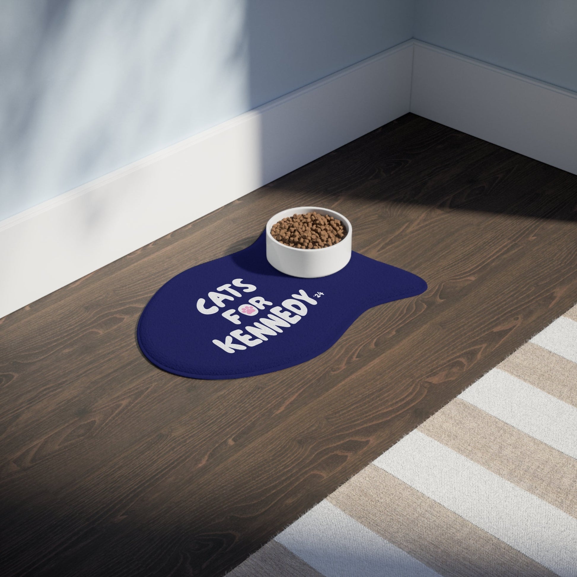 Cats for Kennedy Pet Feeding Mat | Navy - Team Kennedy Official Merchandise