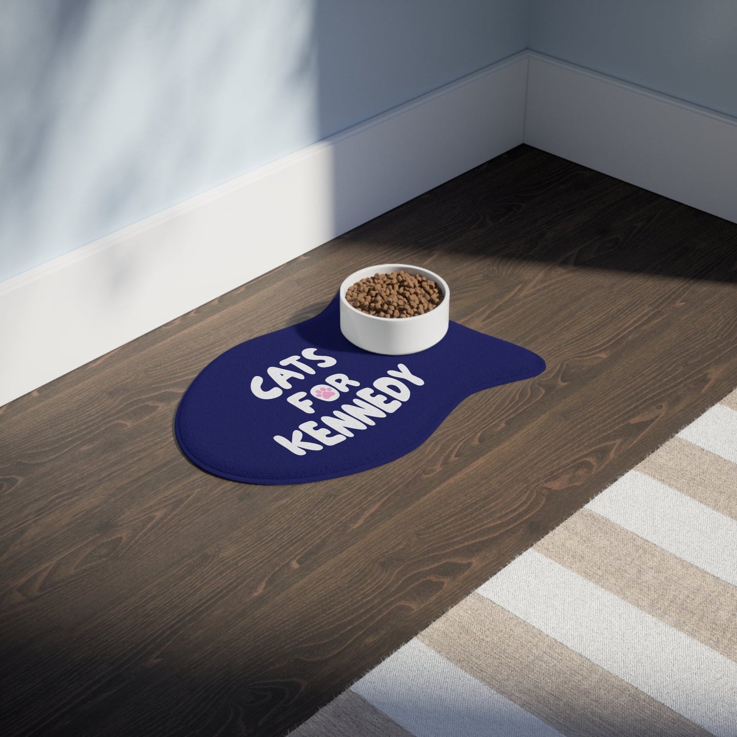 Cats for Kennedy Pet Feeding Mat | Navy - Team Kennedy Official Merchandise