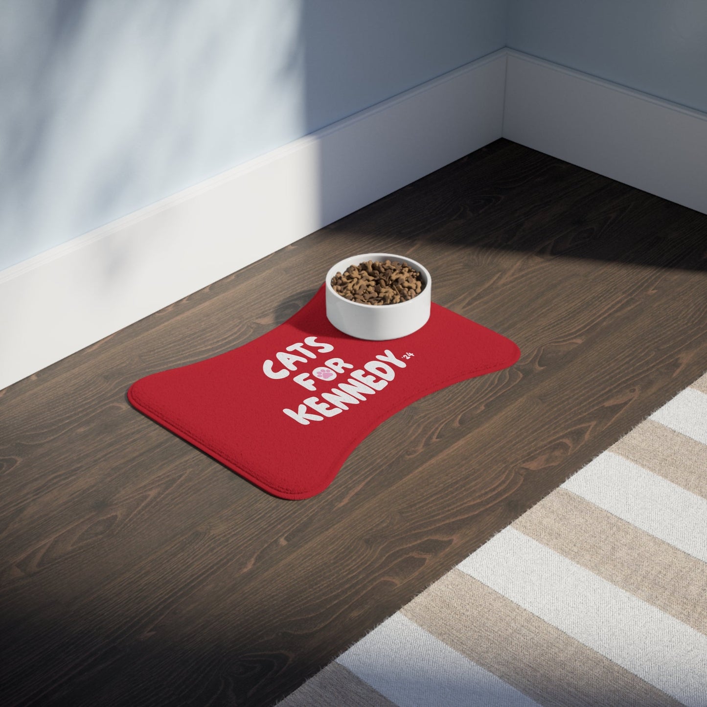 Cats for Kennedy Pet Feeding Mat | Red - Team Kennedy Official Merchandise