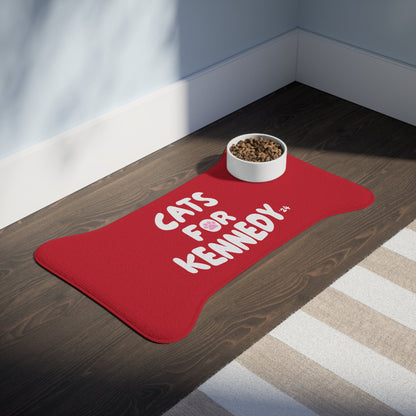 Cats for Kennedy Pet Feeding Mat | Red - Team Kennedy Official Merchandise