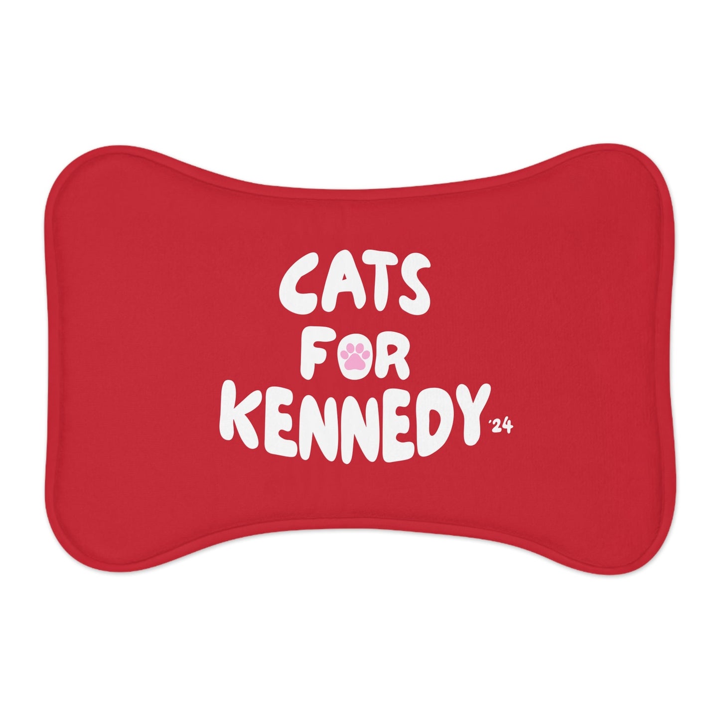 Cats for Kennedy Pet Feeding Mat | Red - Team Kennedy Official Merchandise