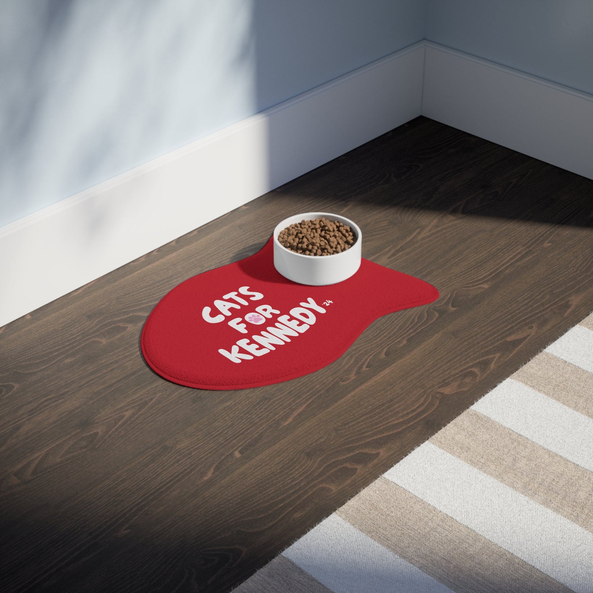 Cats for Kennedy Pet Feeding Mat | Red - Team Kennedy Official Merchandise