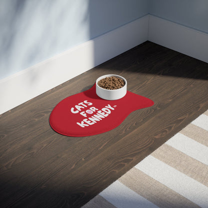 Cats for Kennedy Pet Feeding Mat | Red - Team Kennedy Official Merchandise