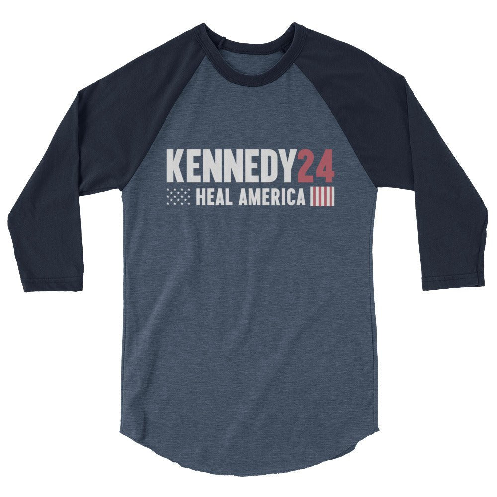 Heal America 3/4 Sleeve Raglan Shirt - TEAM KENNEDY. All rights reserved