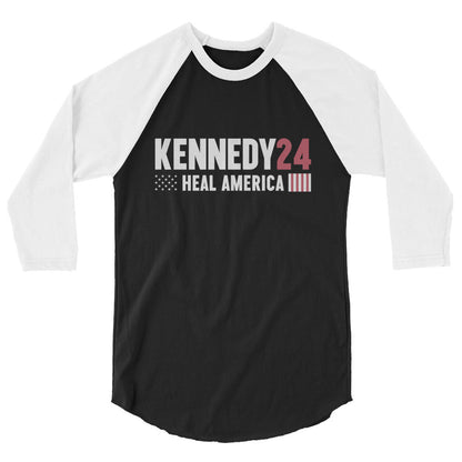 Heal America 3/4 Sleeve Raglan Shirt - TEAM KENNEDY. All rights reserved