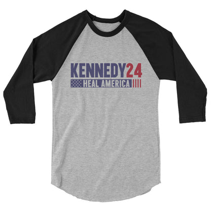 Heal America 3/4 Sleeve Raglan Shirt - TEAM KENNEDY. All rights reserved