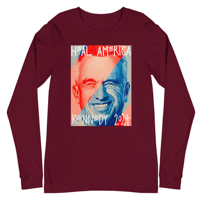 Heal America by Victoria White Unisex Long Sleeve Tee - Team Kennedy Official Merchandise