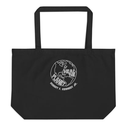 Heal the Planet Large Embroidered Organic Tote Bag - Team Kennedy Official Merchandise