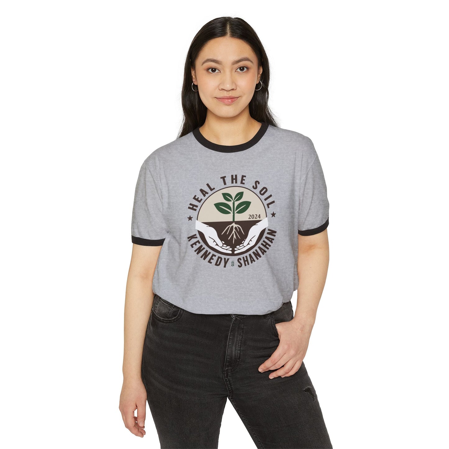 Heal the Soil Unisex Ringer Tee - Team Kennedy Official Merchandise