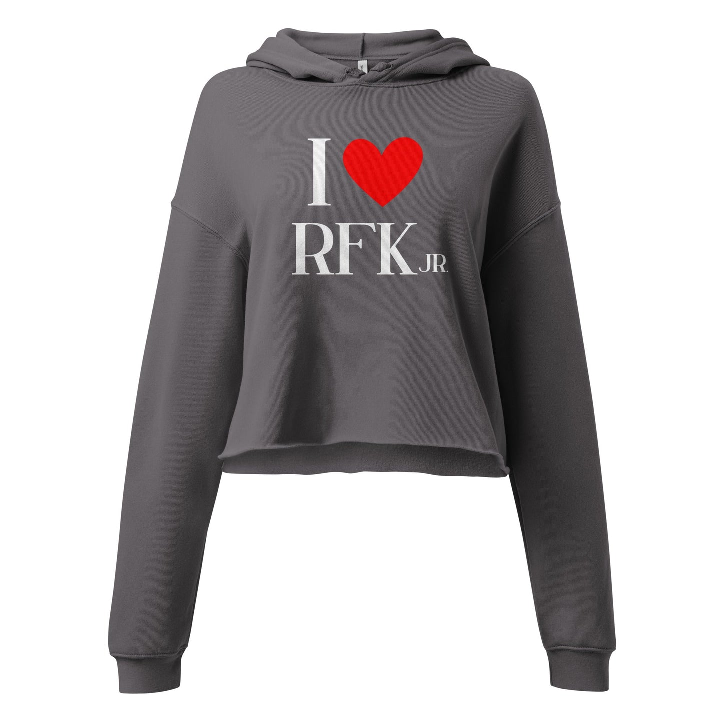 I Heart RFK Jr. Crop Hoodie - TEAM KENNEDY. All rights reserved