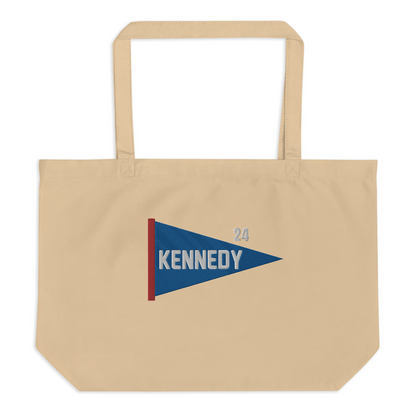 Kennedy 24 Pennant Embroidered Large Organic Tote - Team Kennedy Official Merchandise