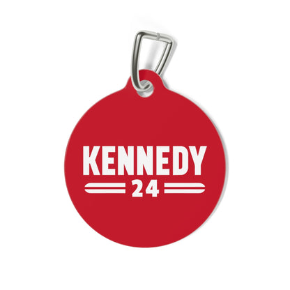 Kennedy Classic Pet Collar Tag in Red - TEAM KENNEDY. All rights reserved