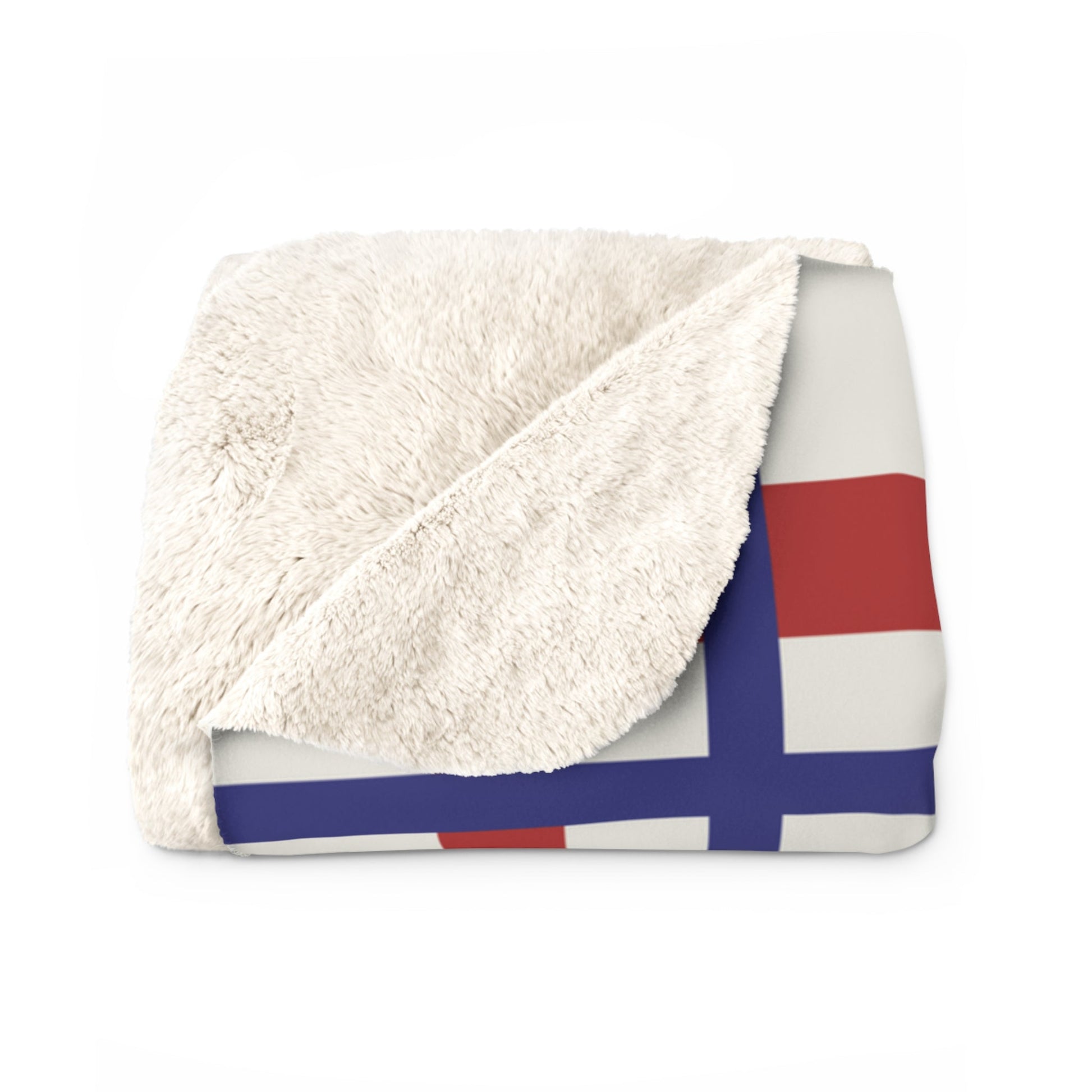 Kennedy Classic Red and Navy Bordered Sherpa Fleece Blanket - TEAM KENNEDY. All rights reserved