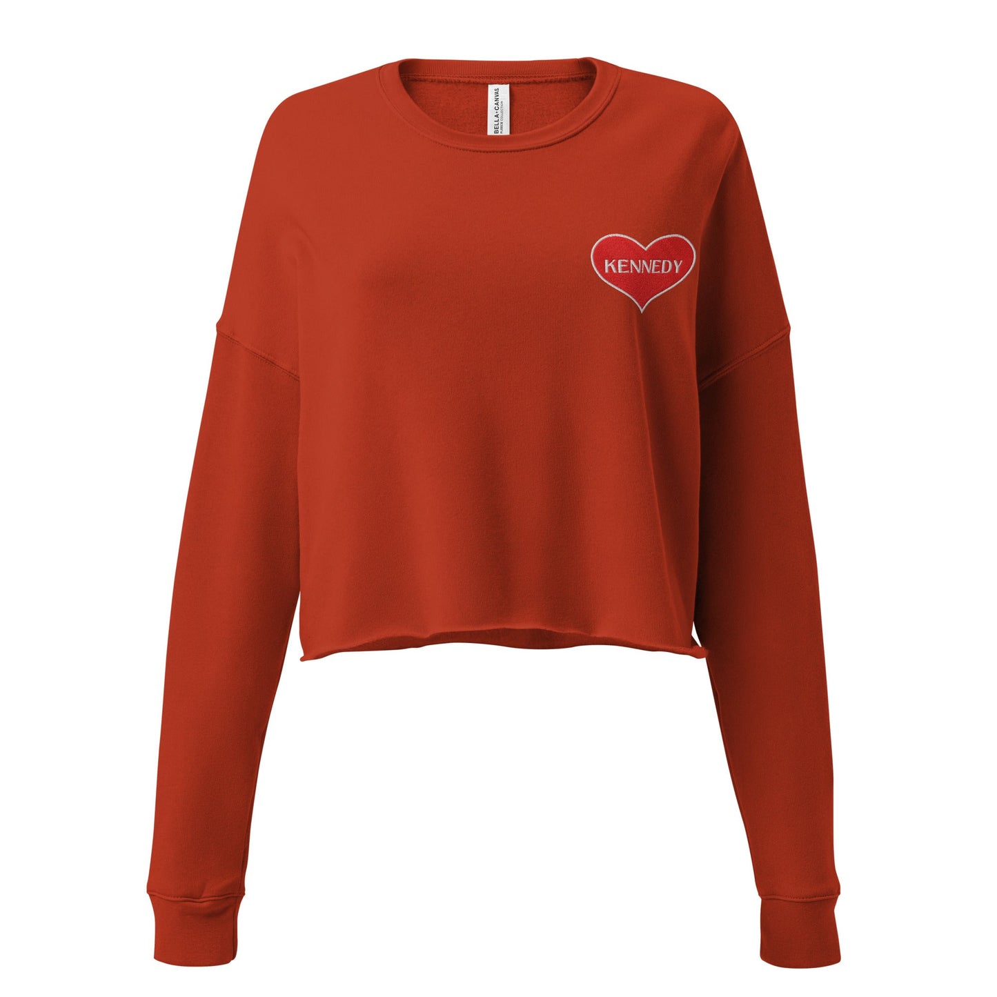 Kennedy Embroidered Heart Crop Crewneck Sweatshirt - Team Kennedy Official Merchandise