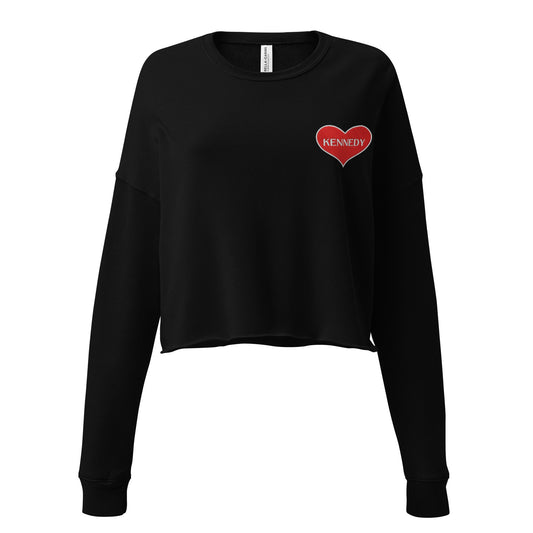 Kennedy Embroidered Heart Crop Crewneck Sweatshirt - Team Kennedy Official Merchandise