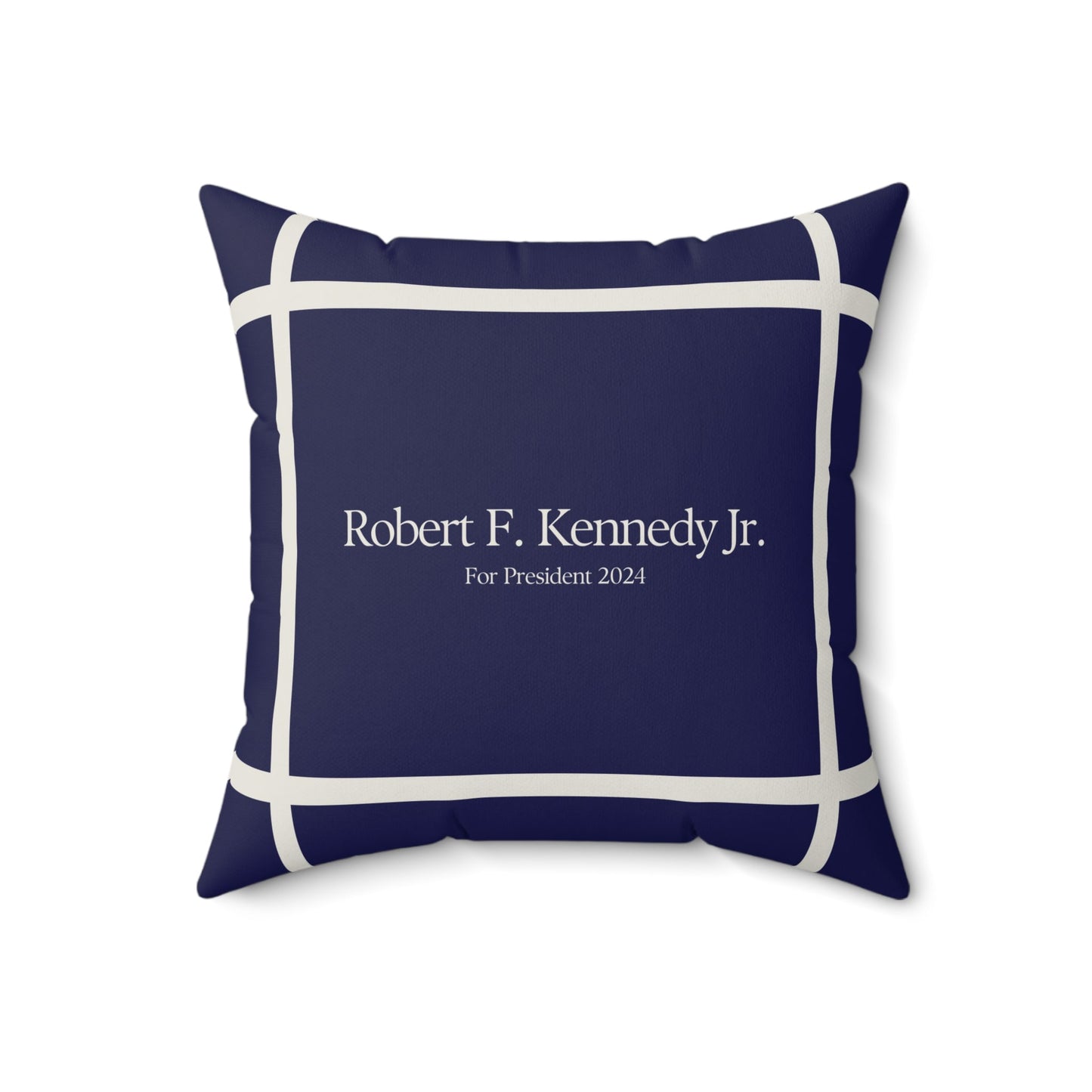 Kennedy for President Bordered Navy Square Pillow - TEAM KENNEDY. All rights reserved