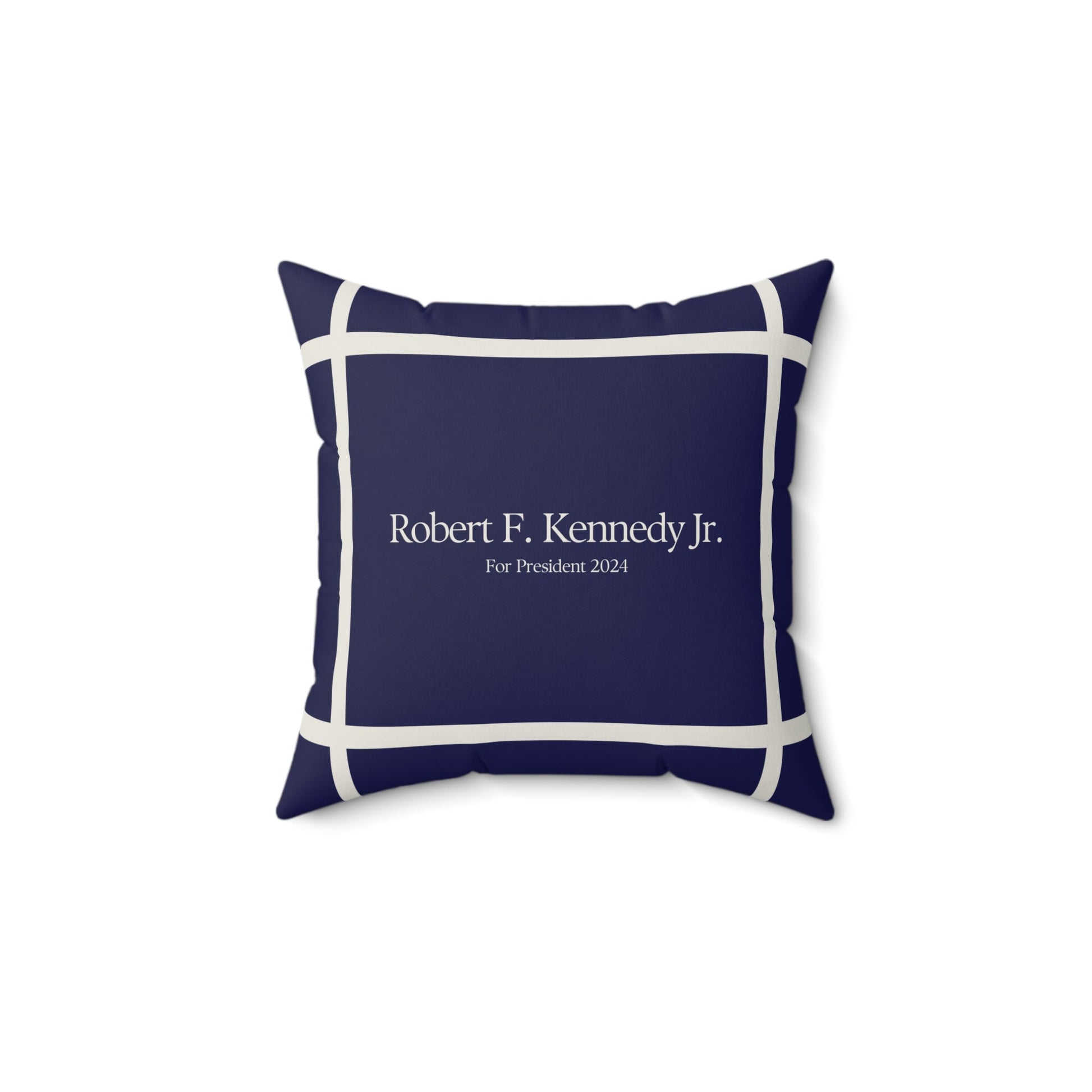 Kennedy for President Bordered Navy Square Pillow - TEAM KENNEDY. All rights reserved