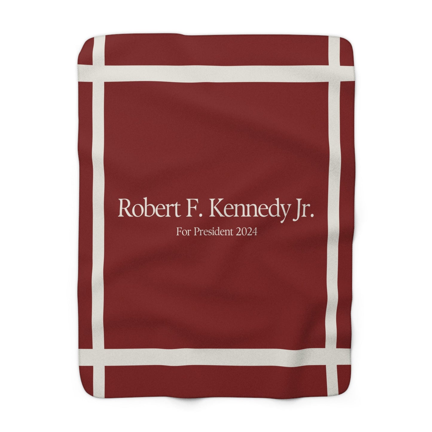 Kennedy for President Bordered Red Sherpa Fleece Blanket - TEAM KENNEDY. All rights reserved