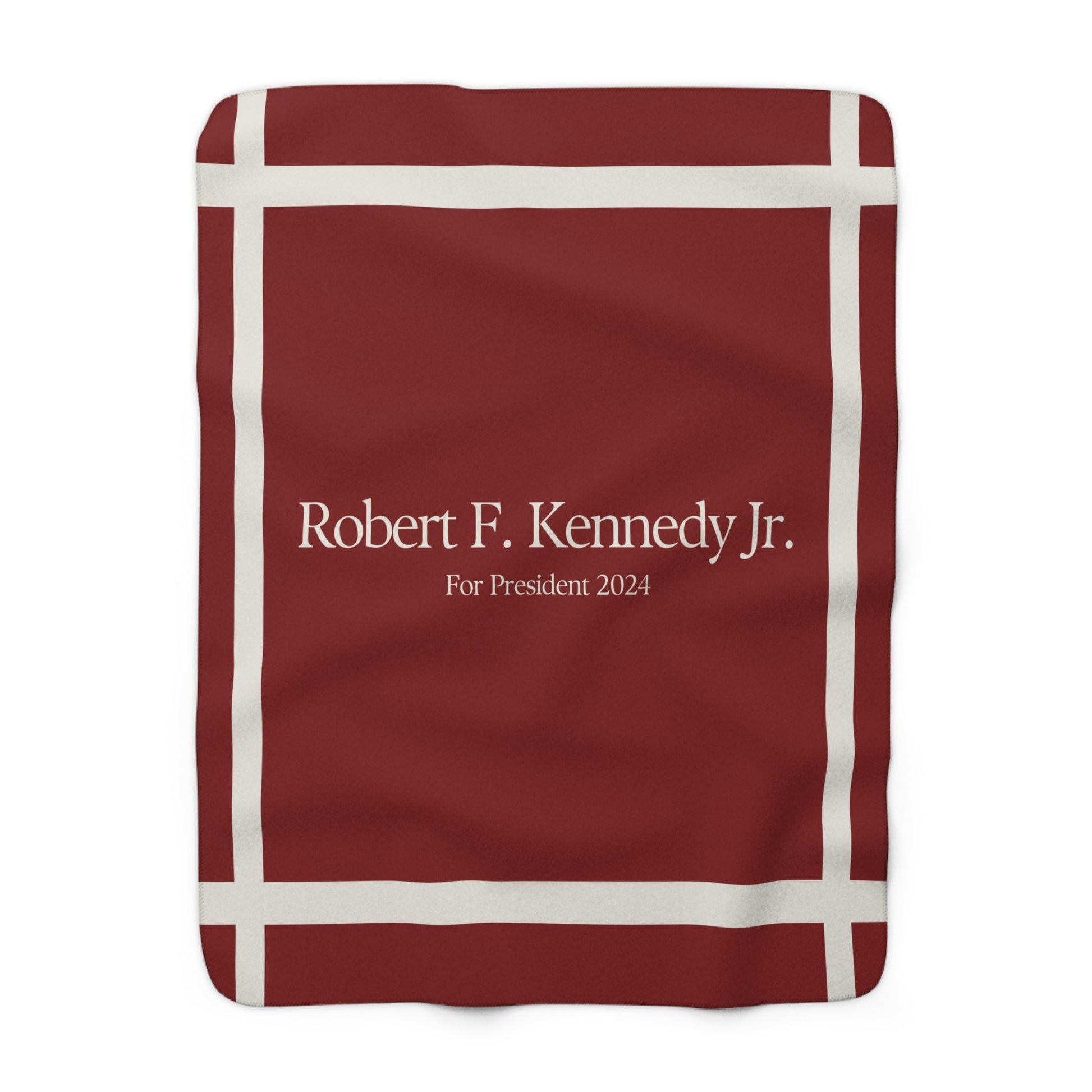 Kennedy for President Bordered Red Sherpa Fleece Blanket - TEAM KENNEDY. All rights reserved