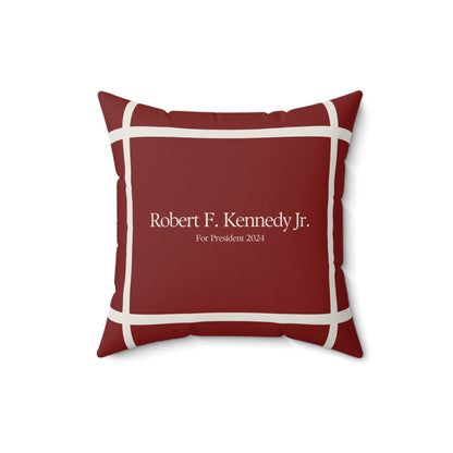 Kennedy for President Bordered Red Square Pillow - TEAM KENNEDY. All rights reserved