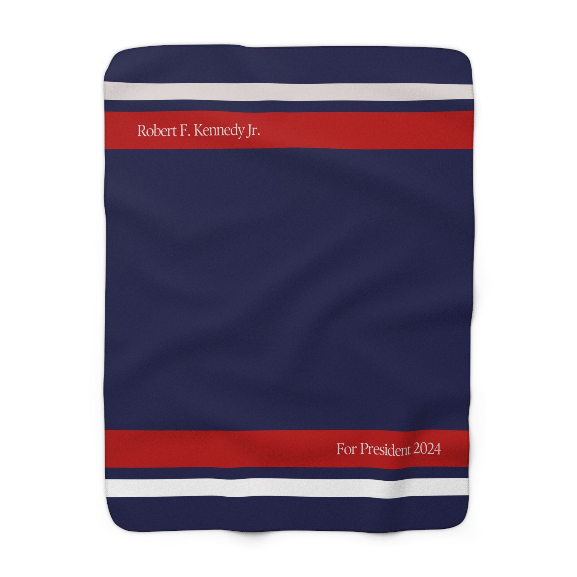 Kennedy for President Navy Sherpa Fleece Blanket - TEAM KENNEDY. All rights reserved