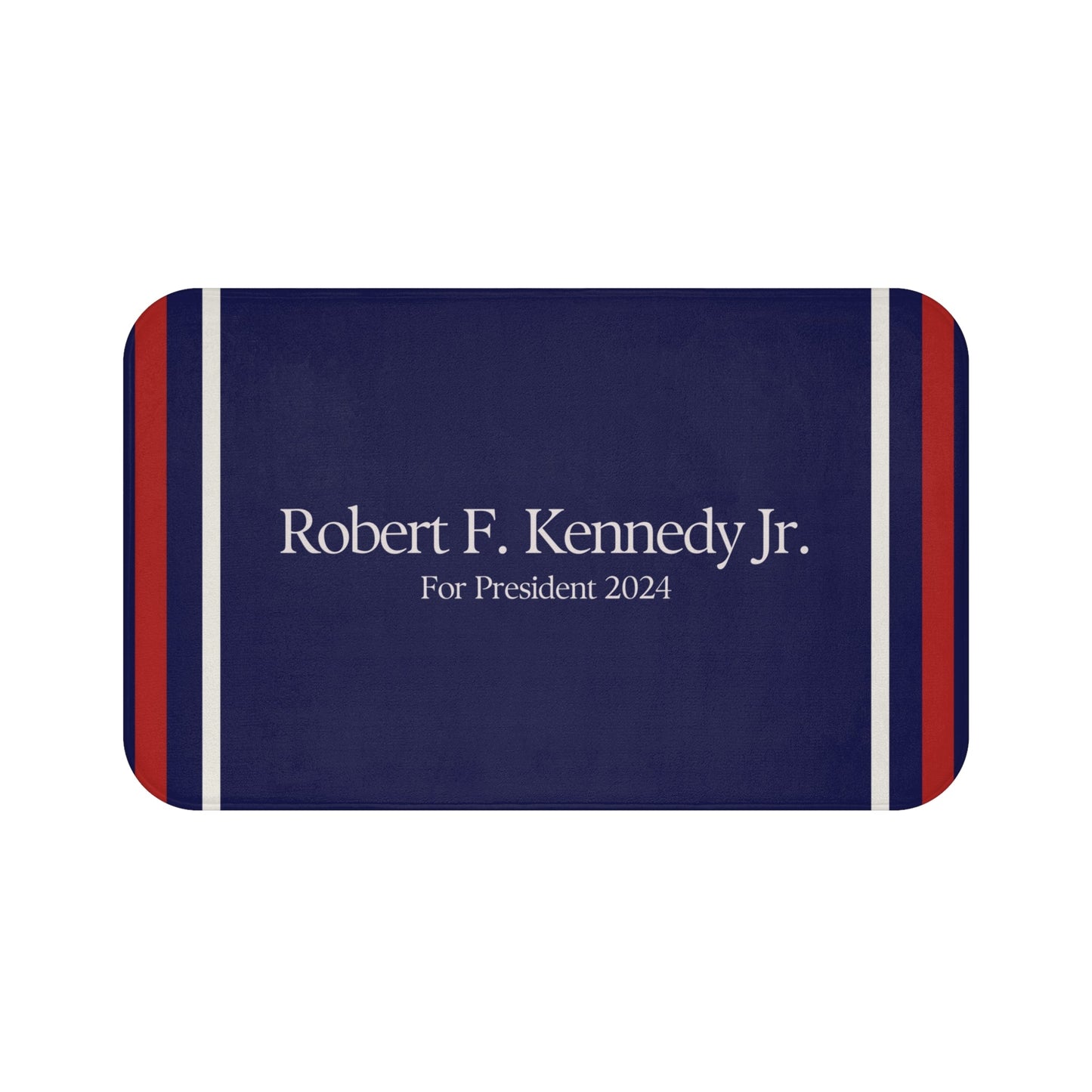 Kennedy for President Striped Navy Bath Mat - TEAM KENNEDY. All rights reserved