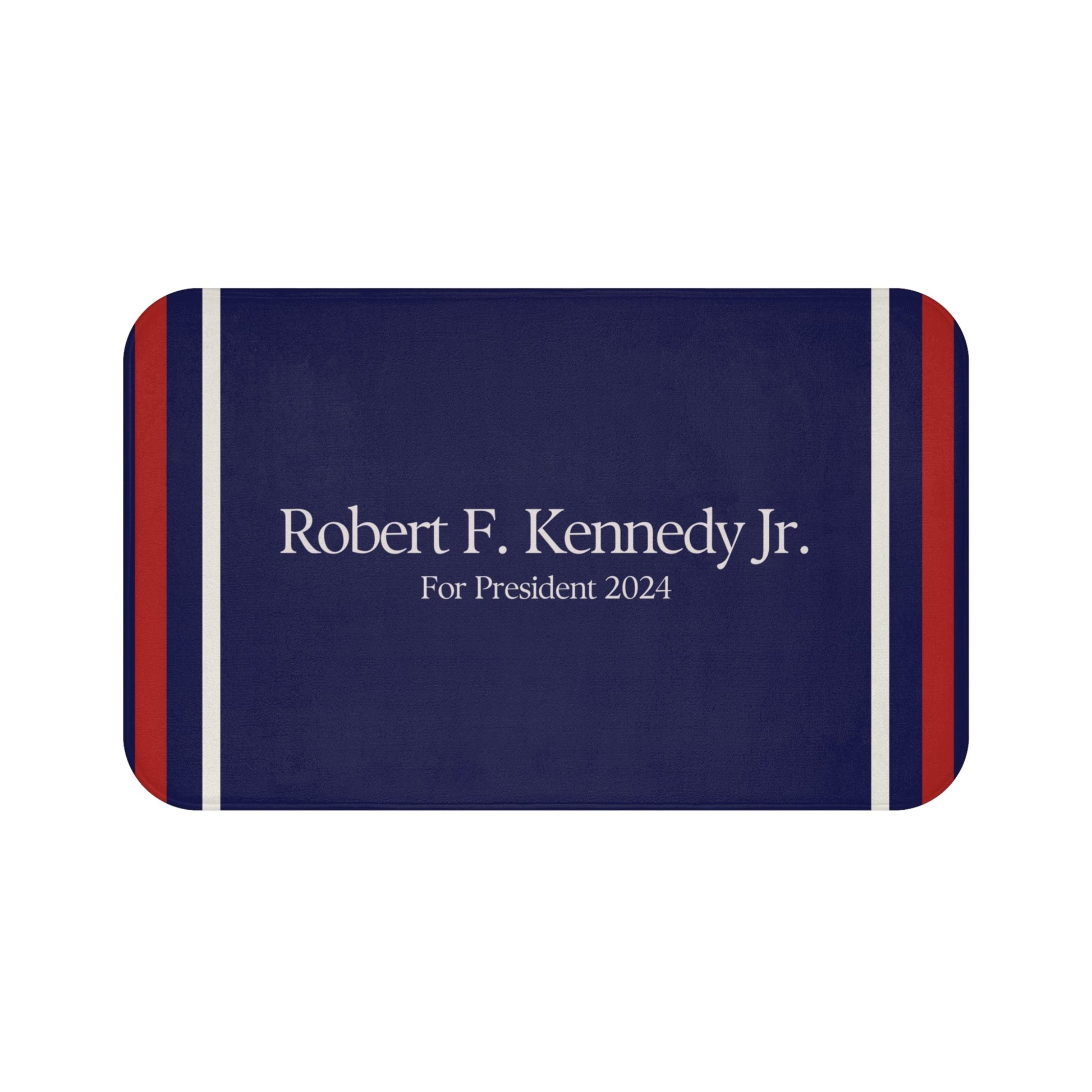 Kennedy for President Striped Navy Bath Mat - TEAM KENNEDY. All rights reserved