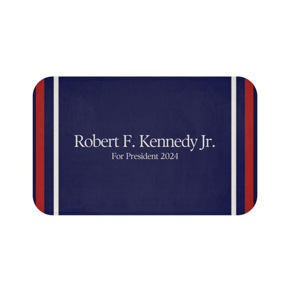 Kennedy for President Striped Navy Bath Mat - TEAM KENNEDY. All rights reserved