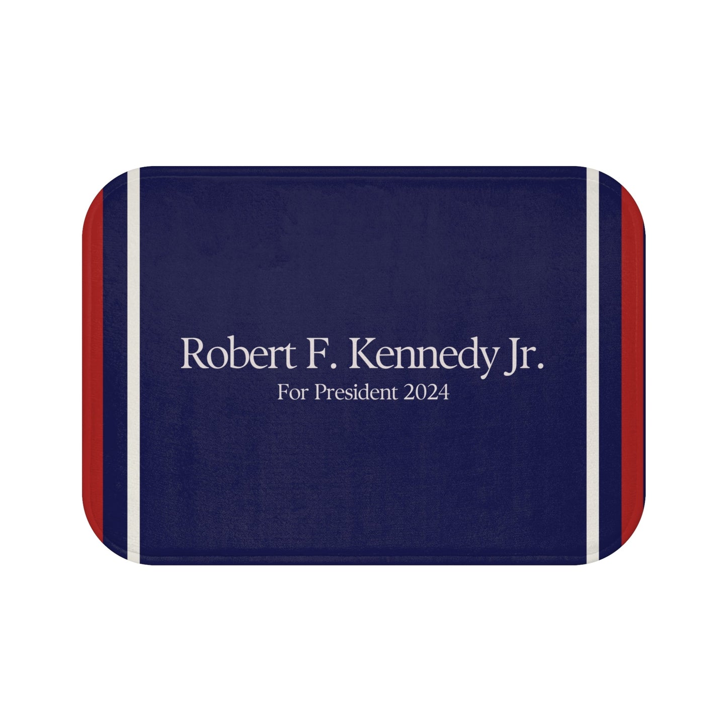 Kennedy for President Striped Navy Bath Mat - TEAM KENNEDY. All rights reserved