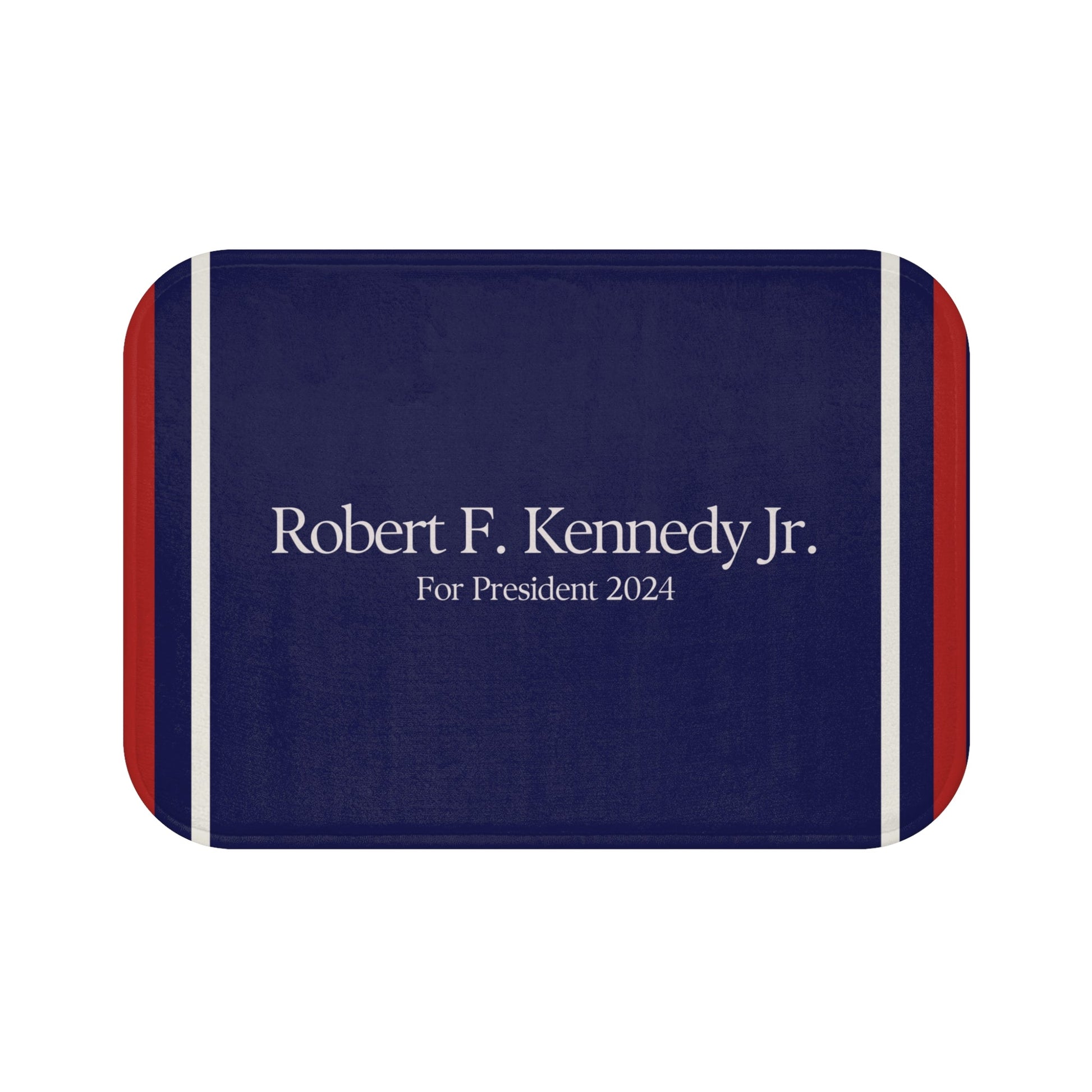 Kennedy for President Striped Navy Bath Mat - TEAM KENNEDY. All rights reserved