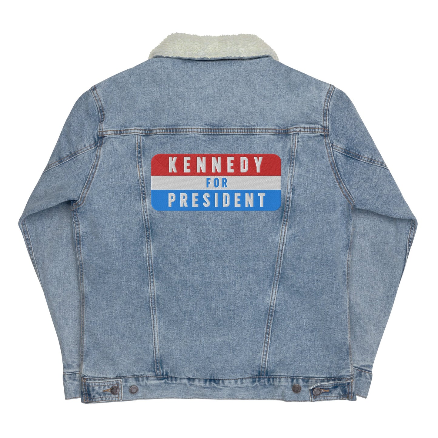 Kennedy For President Warm Denim Jacket - TEAM KENNEDY. All rights reserved