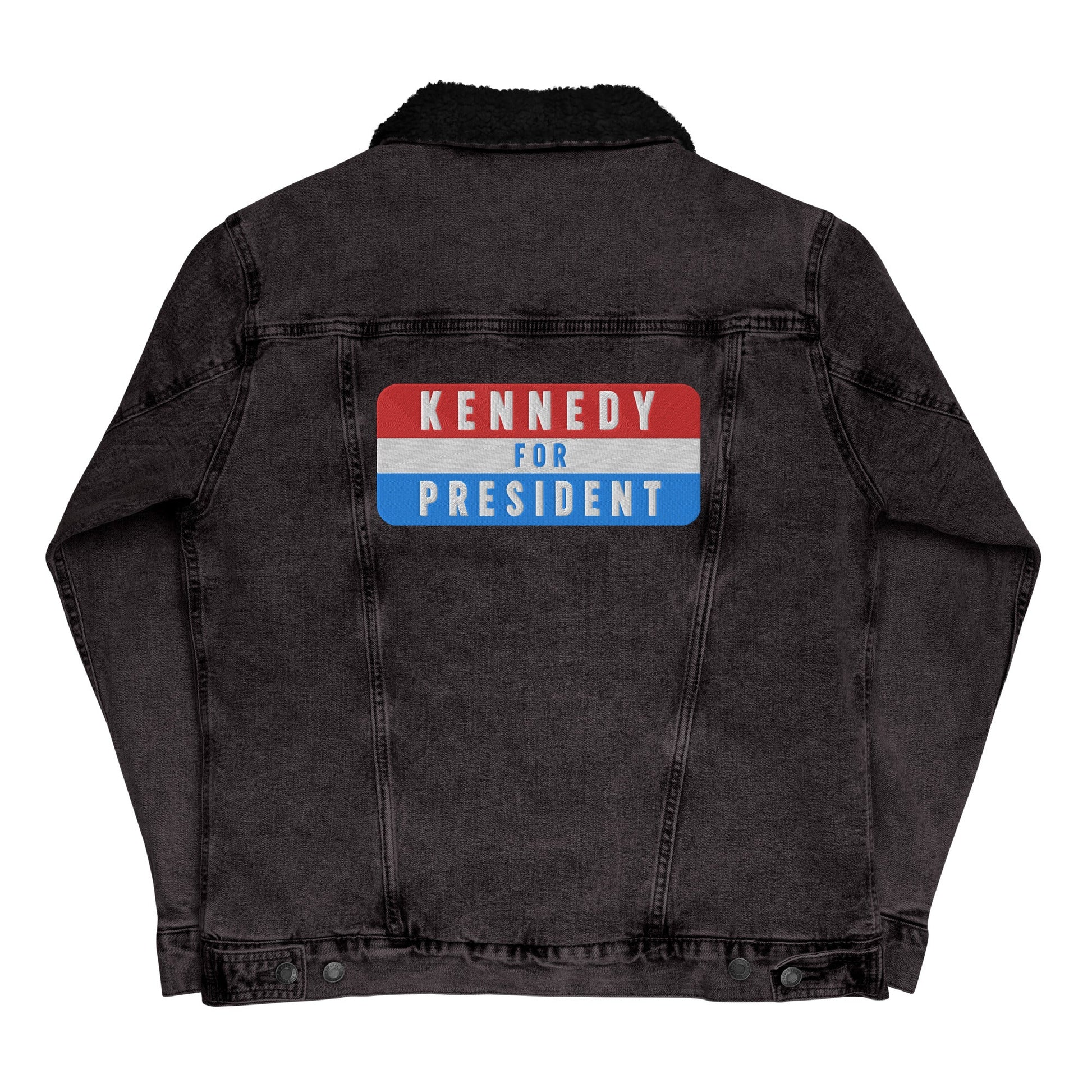 Kennedy For President Warm Denim Jacket - TEAM KENNEDY. All rights reserved