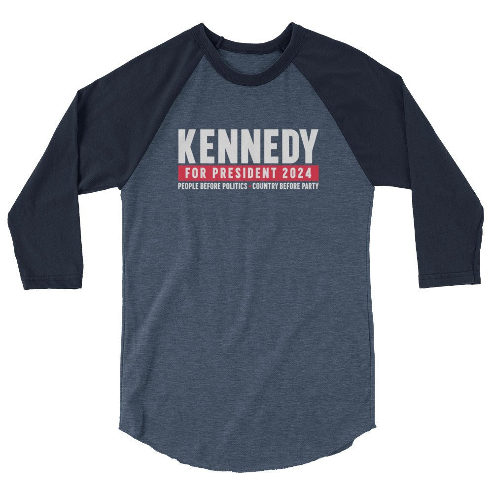 Kennedy for the People 3/4 Sleeve Raglan Shirt - TEAM KENNEDY. All rights reserved